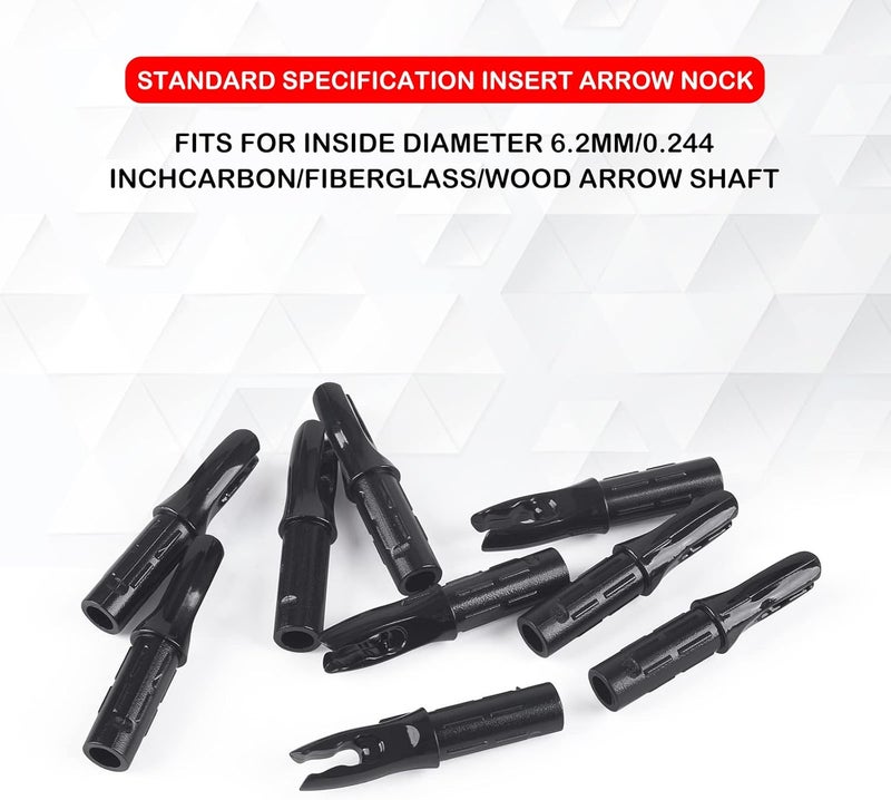 Yls 30Pcs Archery Arrow Nocks 0.246 inch Inside Diameter Inserts 6.20mm Carbon Arrows Nock for Archery Standard Size DIY Arrows Hunting Shooting - Image 4